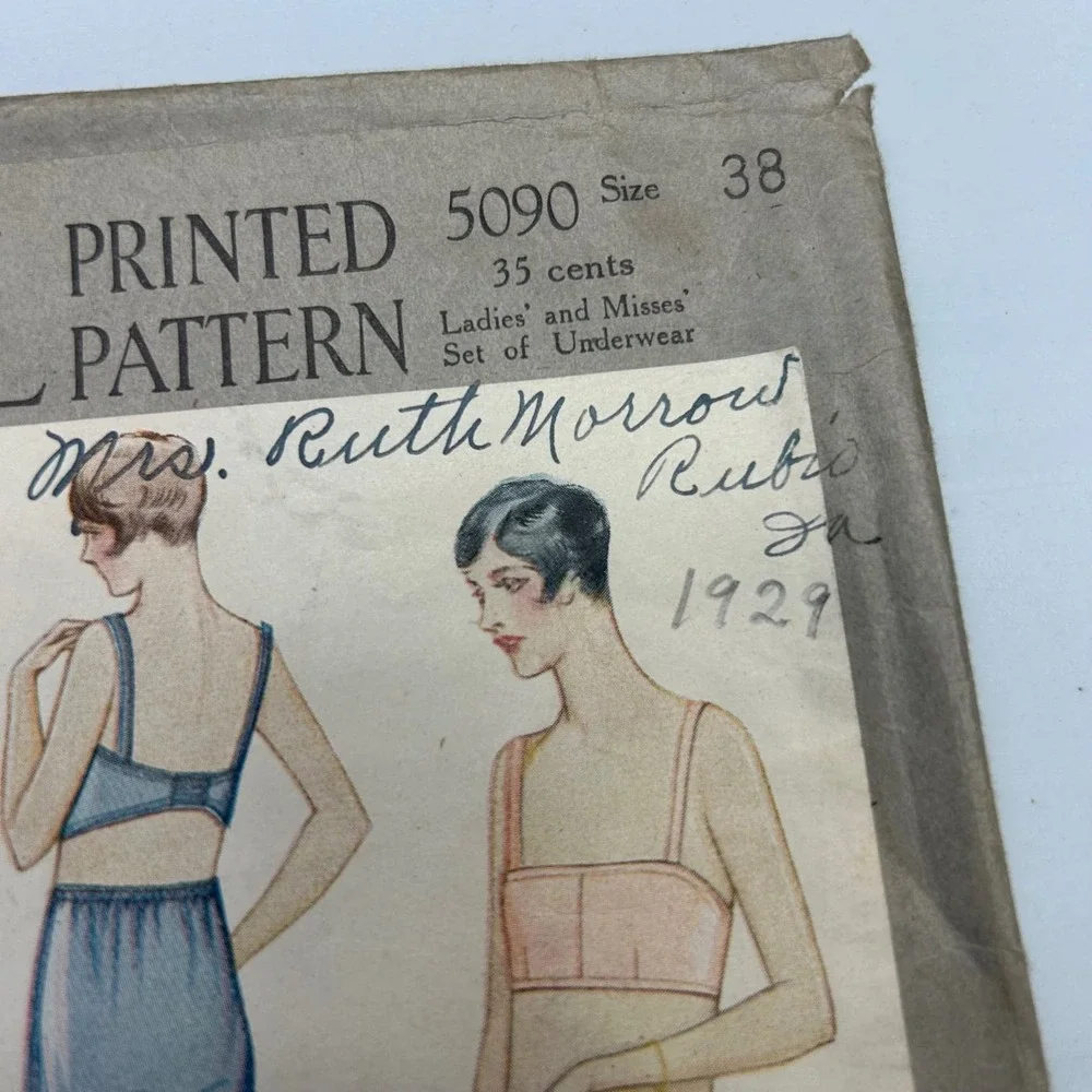 McCall Antique Early 1900's Pattern #5090 Ladies Underwear Set Size 38 HTF RARE‎
